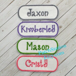 Parche de etiqueta de nombre, parche personalizado bordado, etiqueta personalizada, elección de color, parche de nombre de tela,