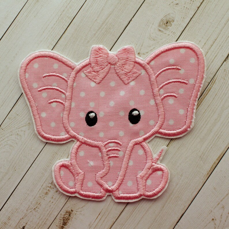 Sweet baby elephant patch pink elephant applique embroidered  etsy