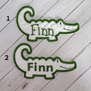 Alligator Name Patch, Personalized Alligator, Alligator Patch, Green Alligator, Boy Name Patch, Iron On Patch, Embroidered Patch, Applique