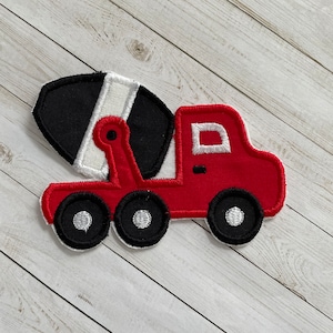 Cement Truck Patch, Transportation Applique, Embroidered Truck, Iron On Patch, Applique Patch, Embroidered Truck Patch, Sewn On Fabric Patch