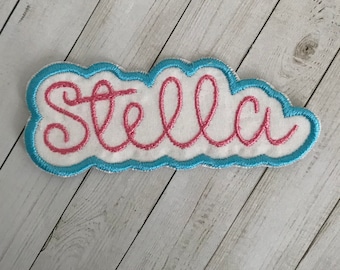 Personalized Name Patch, Iron On Tag, Quilt Applique, Patch with Name, Fabric Patch, Name Applique, Embroidered Name