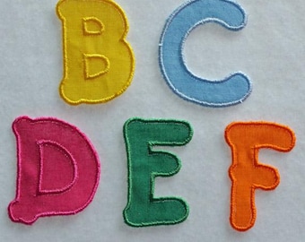 Kids Font Iron On Patch, 3 inch Alphabet Patch, Fabric Applique, Sew On Letter