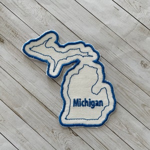 Michigan State Patch, Michigan State Applique, Embroidered Michigan, Iron On Patch, Applique Patch, Embroidered State Patch, State Patch