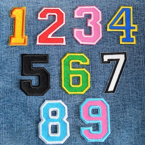 Embroidered Number patch, Iron on number patch, Personalized Number Patch, 2" to 19" size