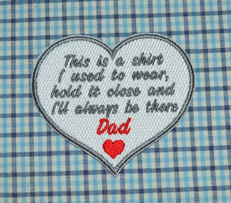 Personalized Embroidered Memory Patch Heart Shaped Memory Etsy