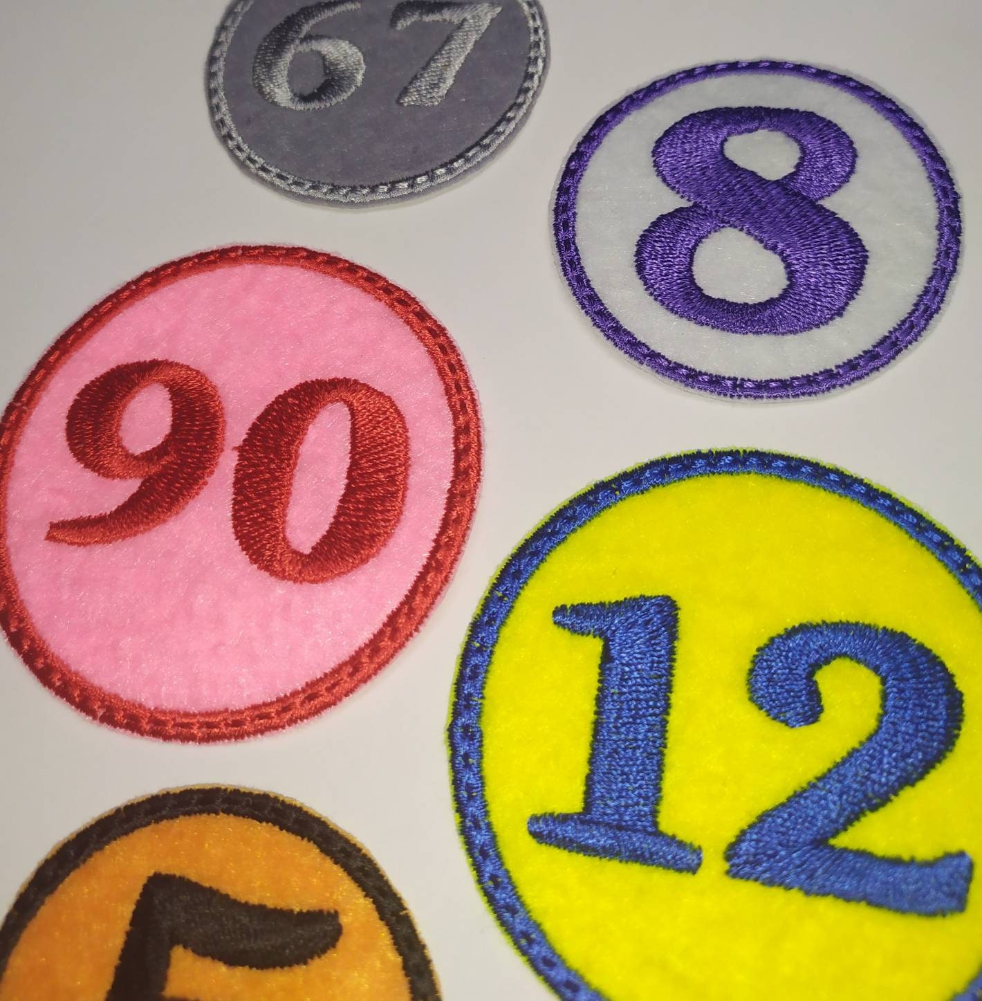 Embroidered Number Patch Iron on Number in Circle Patch Etsy