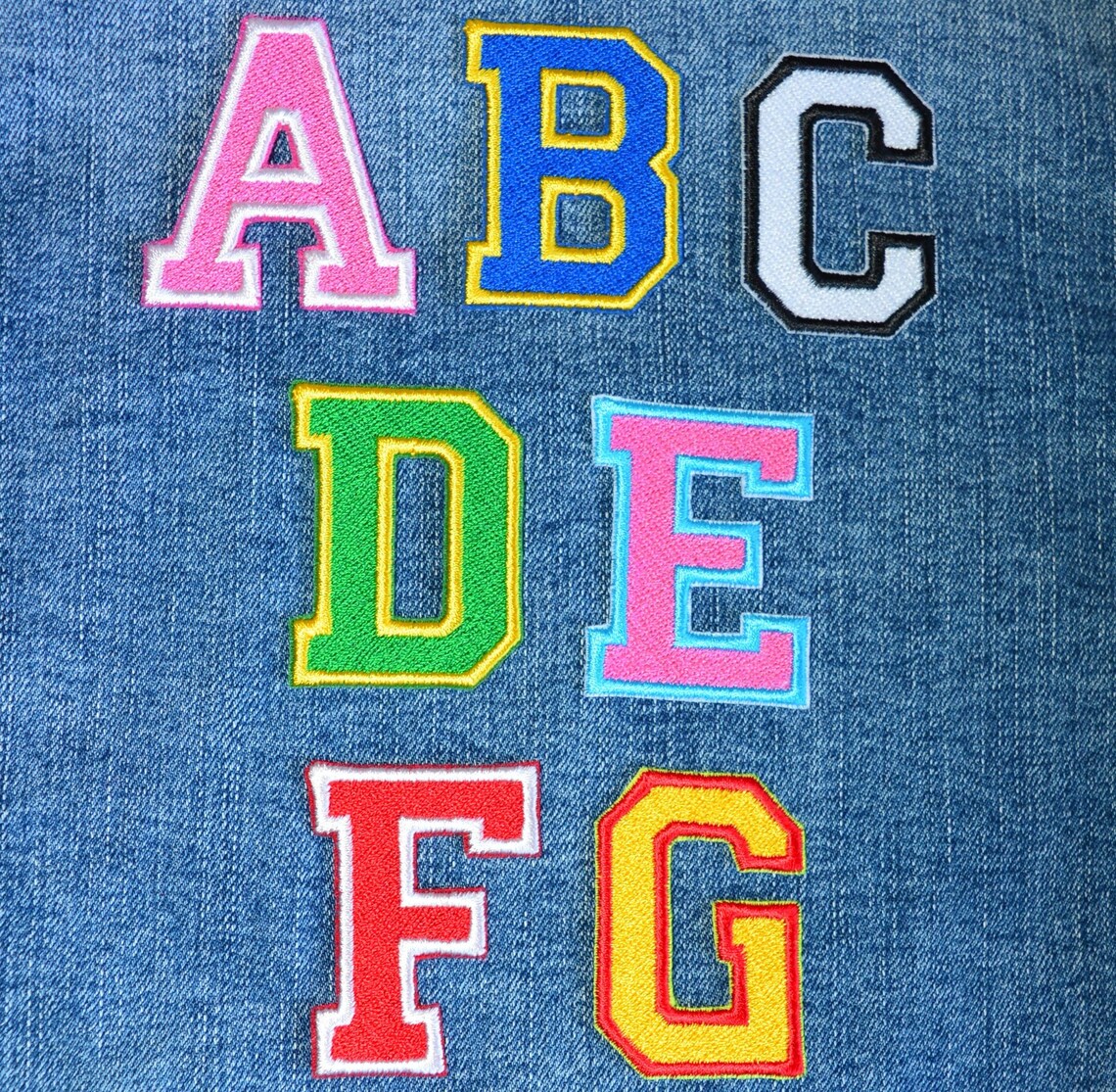 Embroidered Letter Patch Iron on Letters Patches | Etsy