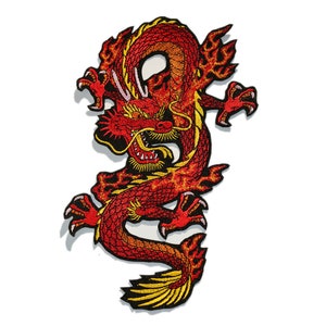 Big Embroidered Dragon Patch, Dragon Patches, Iron on Patch ...