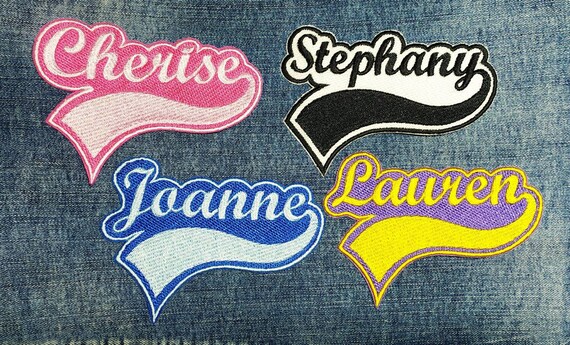 Custom Name Patch Embroidered Iron on Name Tag Garage Name Tag Name Iron on  Patch Uniform Name Patch Choose Your Color 