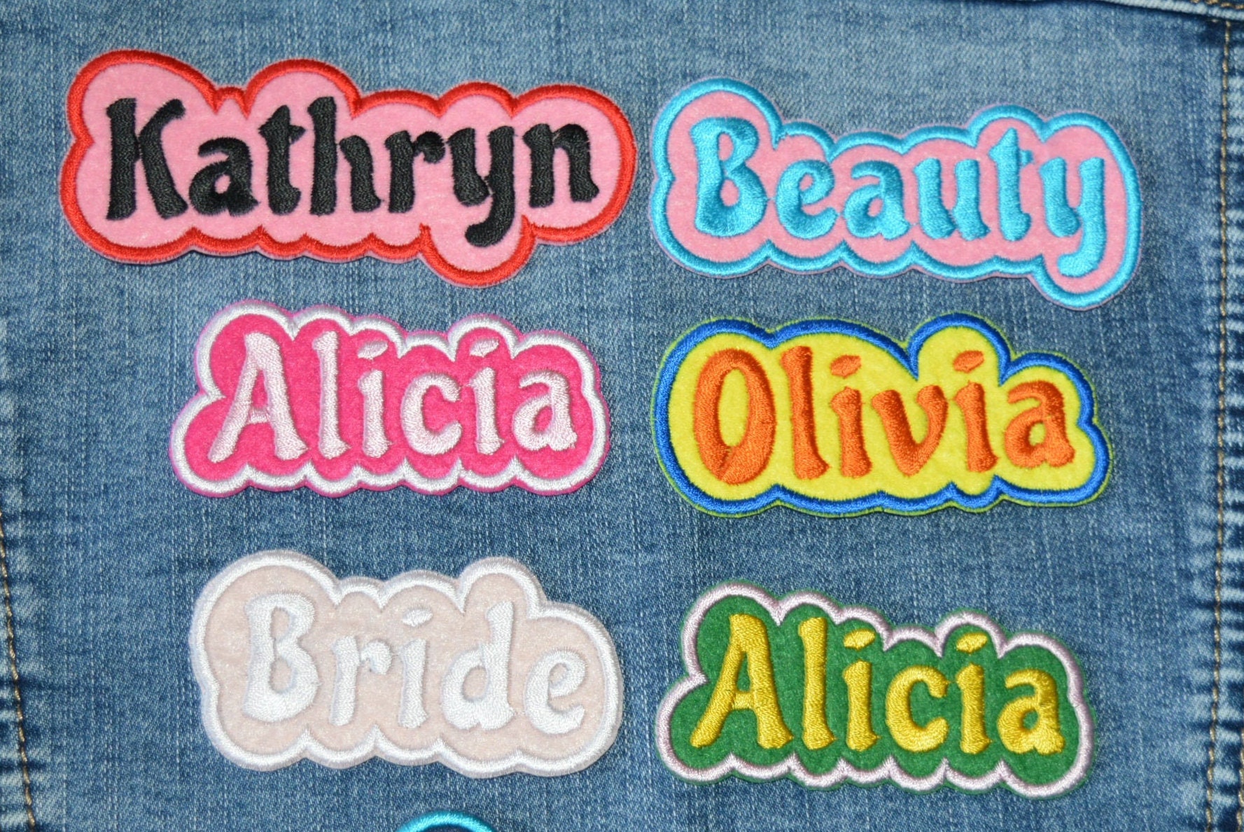 Custom Name Patch Personalized Name Patch Embroidered Text Etsy