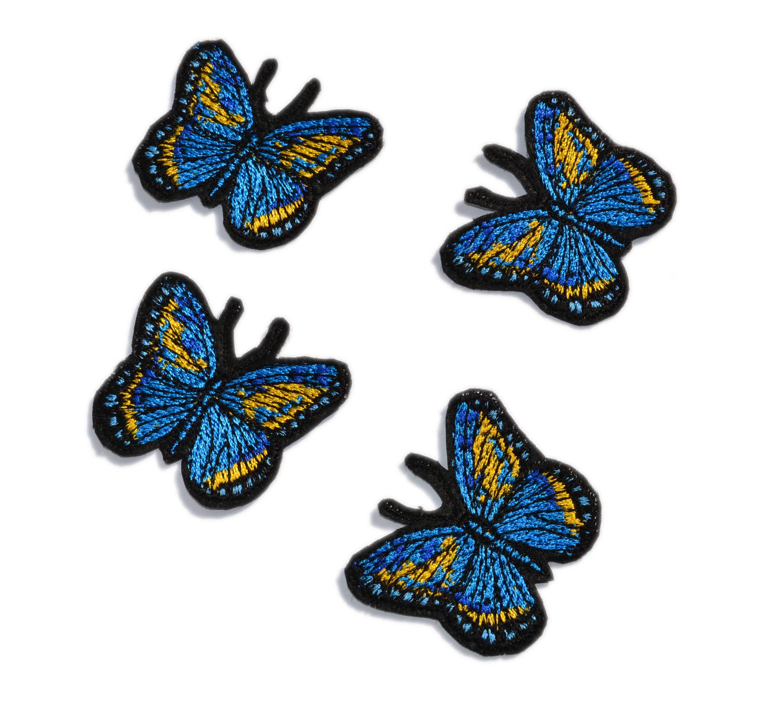 4 PCS Butterfly Patches Blue Butterfly Iron On Patch Etsy