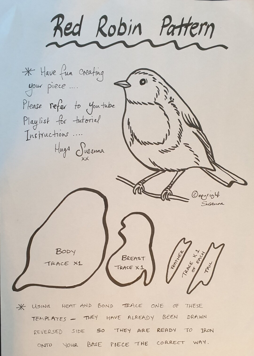 Red Robin Pattern PDF.... - Etsy