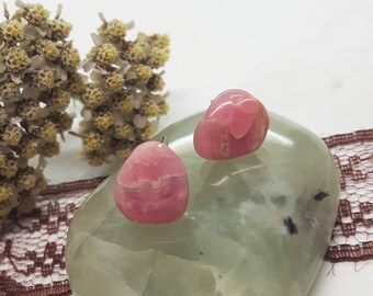 Rhodochrosite Stud Earrings/Rhodochrosite Earrings/ Natural Post Earring/Natural Gemstone Stud Earring/ Rhodochrosite Gemstone Stud Earrings