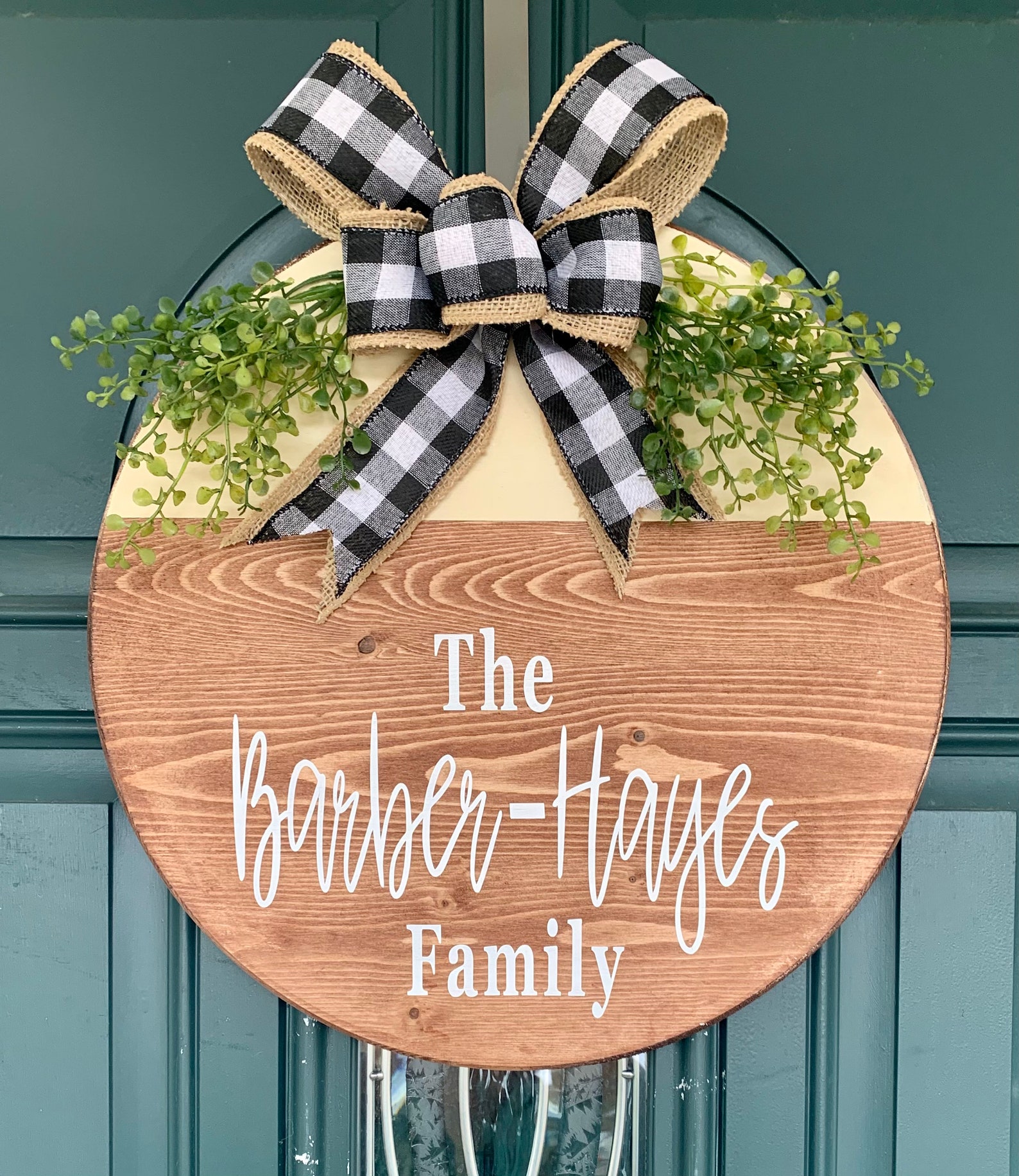 The Family Door Hanger Family Name Monogrammed Door Hanger Etsy