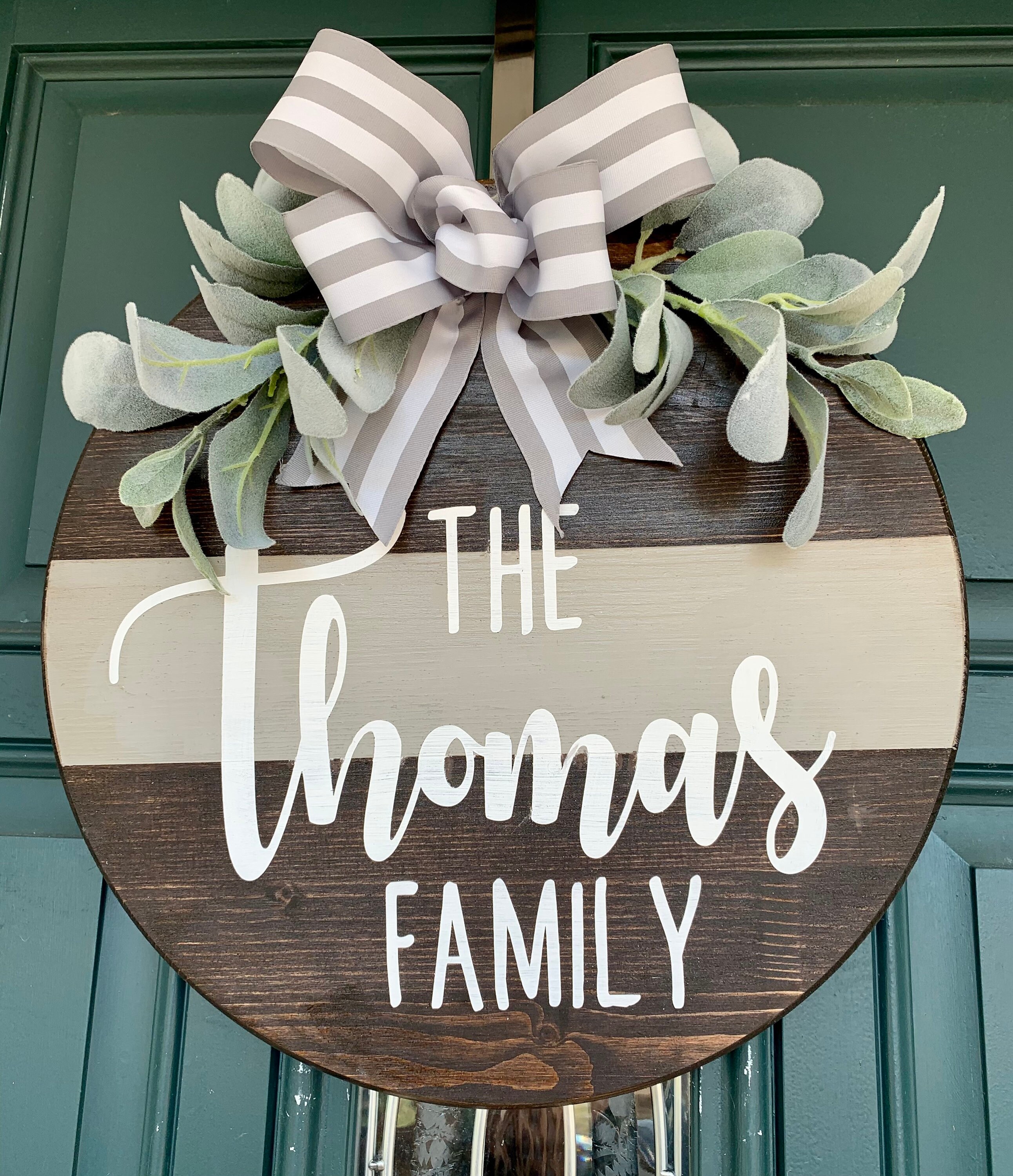 The Family Door Hanger Family Name Monogrammed Door Hanger Etsy