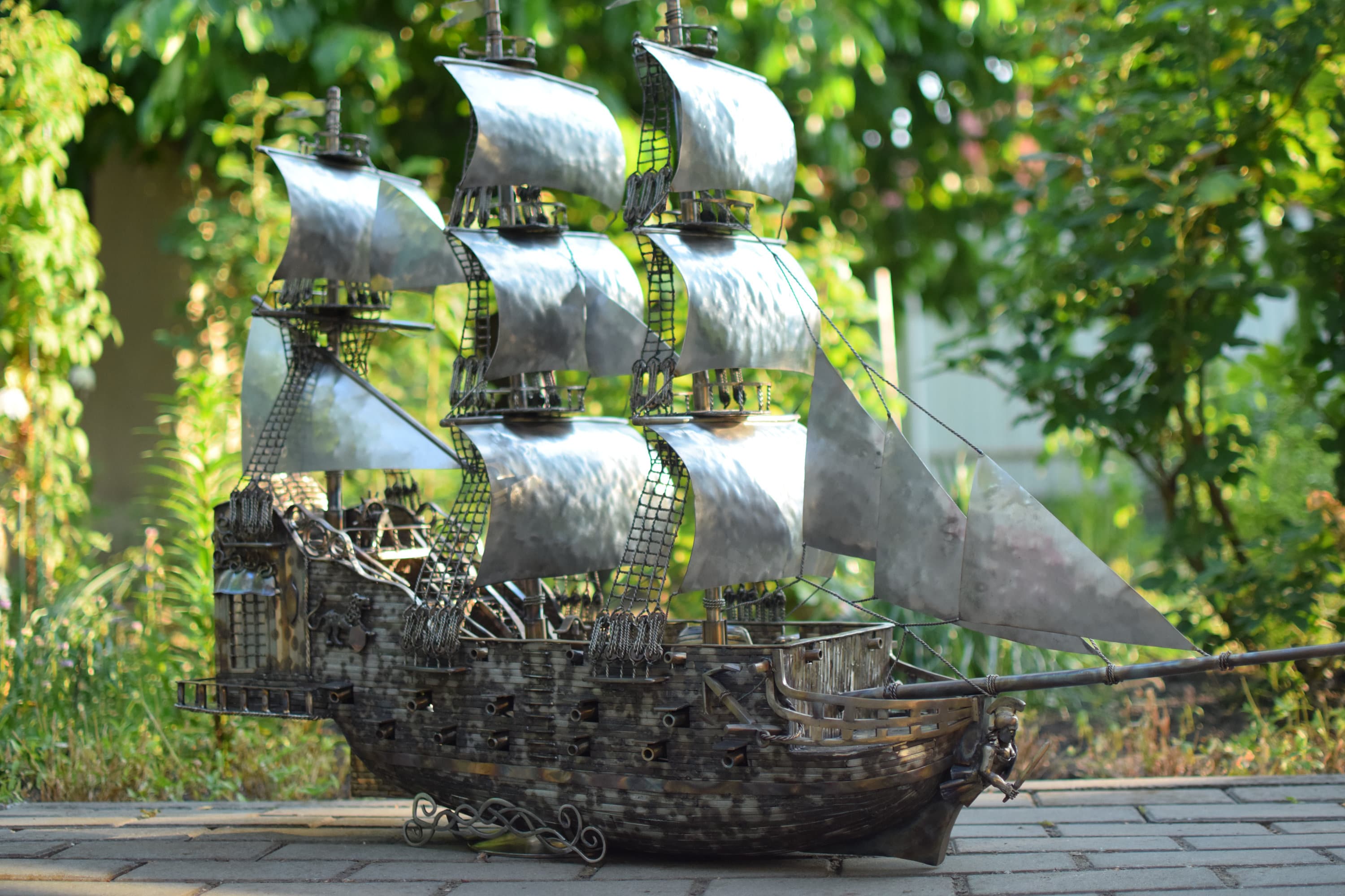 Glory metal ship Stainless steel metal sculpture great ranger Etsy