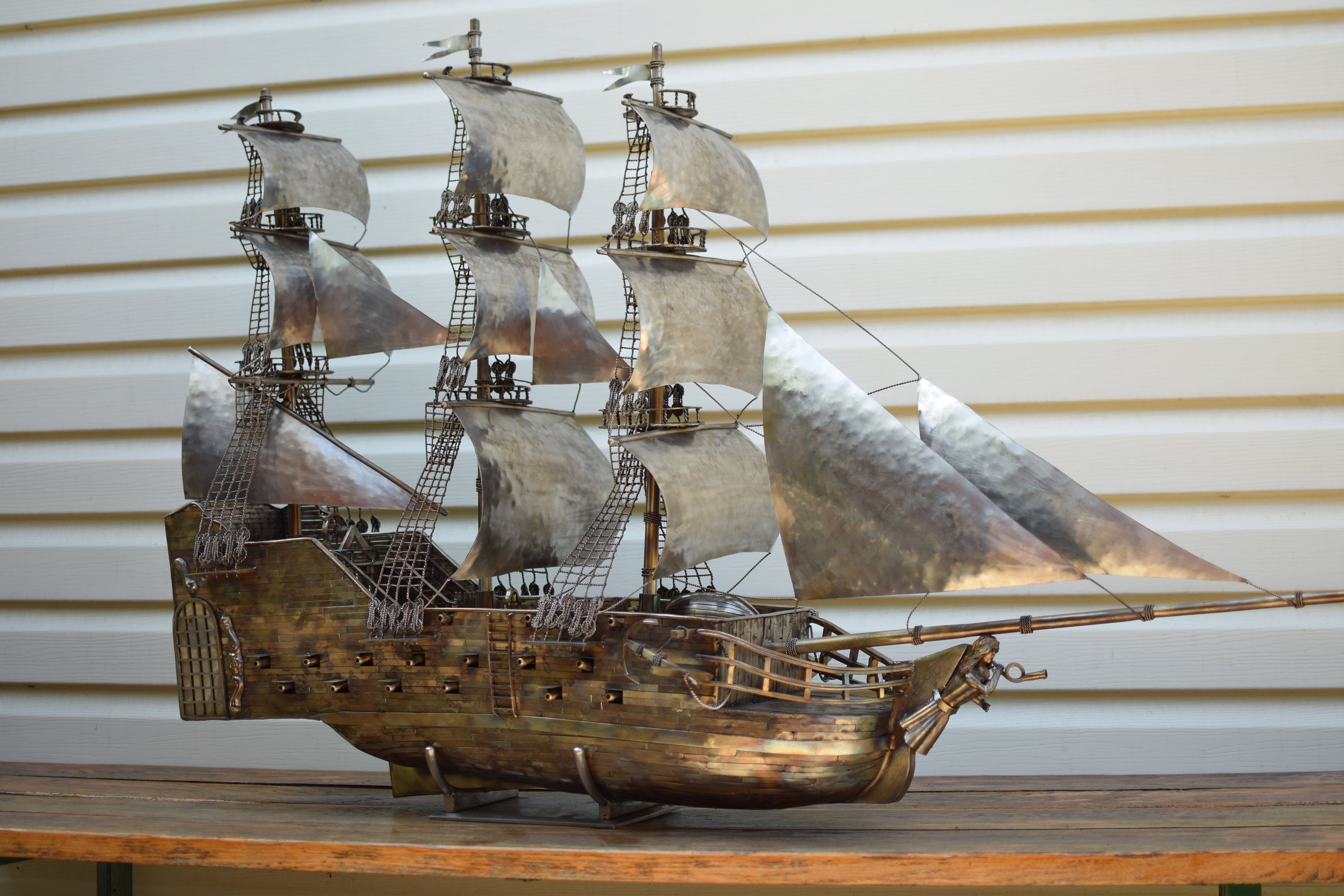 Ship Metal Sculpture Ranger Black Sails Stainless Steel Captain