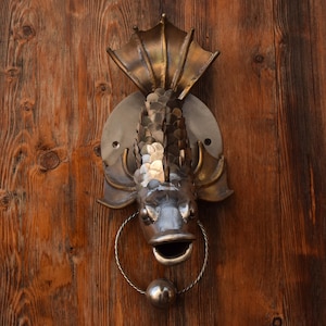 Fish door knocker metal stainless steel lock bell decoration