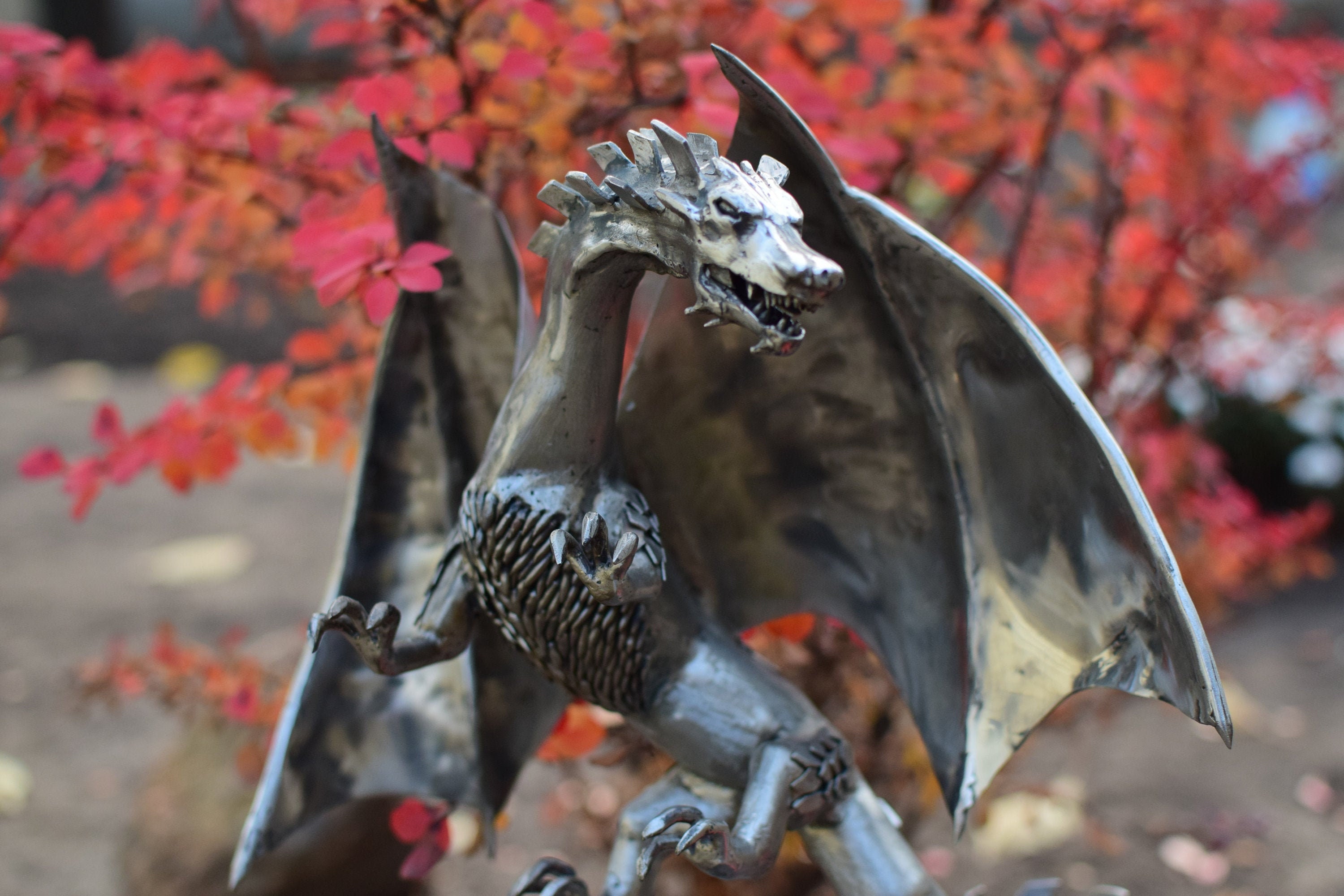 Dragon metal sculpture lord of rings of war of wrath from Etsy