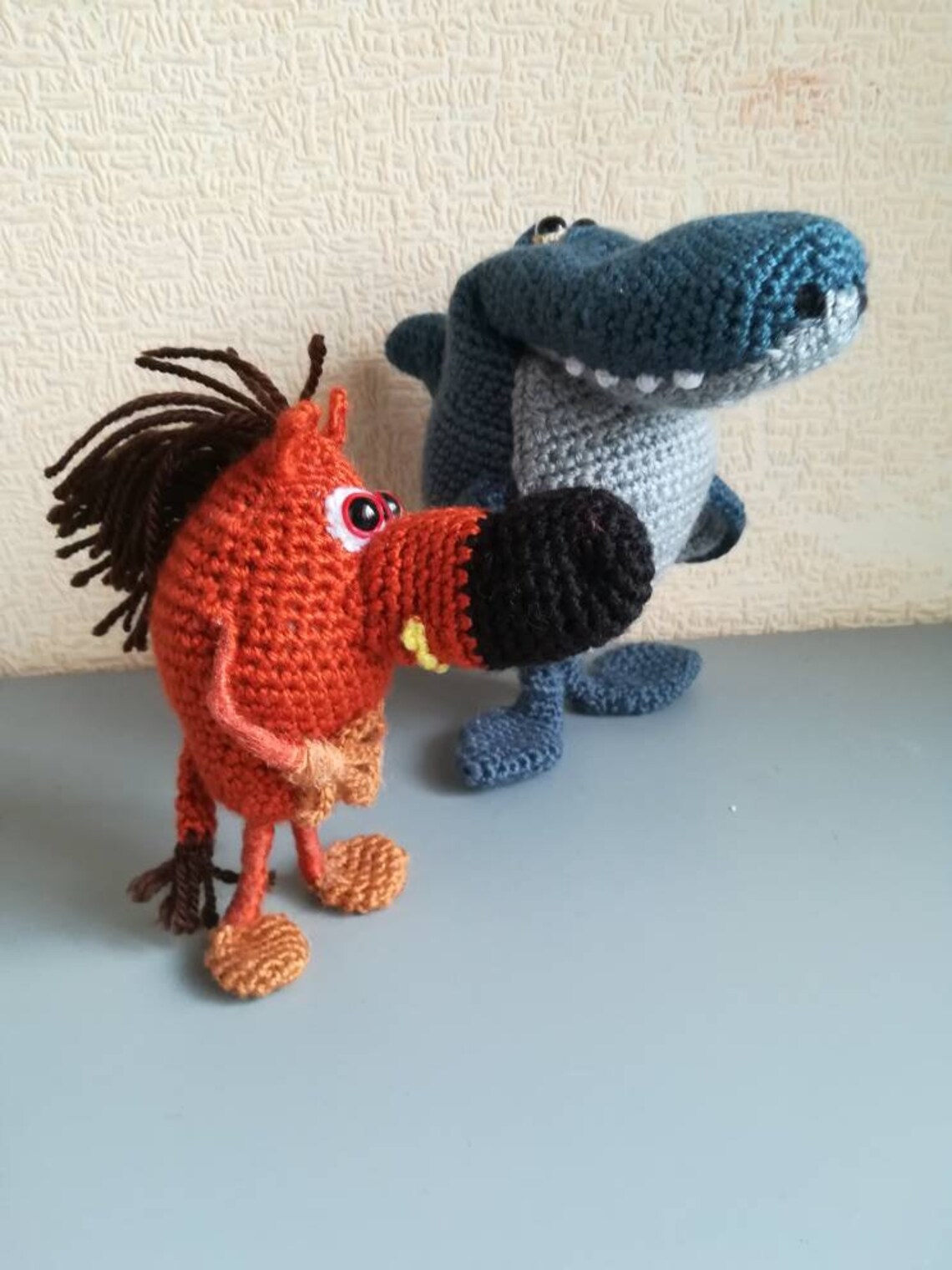 Sharko and Zig Crochet shark Hyena Funny toy set | Etsy