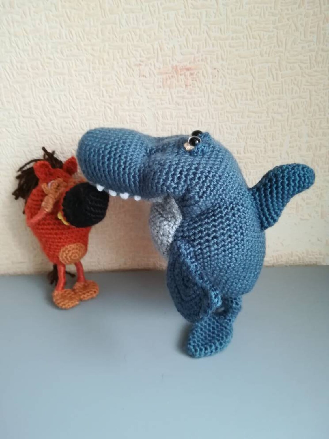 Sharko and Zig Crochet shark Hyena Funny toy set | Etsy