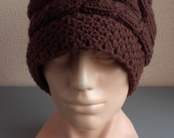 Winter Hat Women's wooly hat Winter Hat Christmas Gift For Her Hat with plaits Slouch Beanie