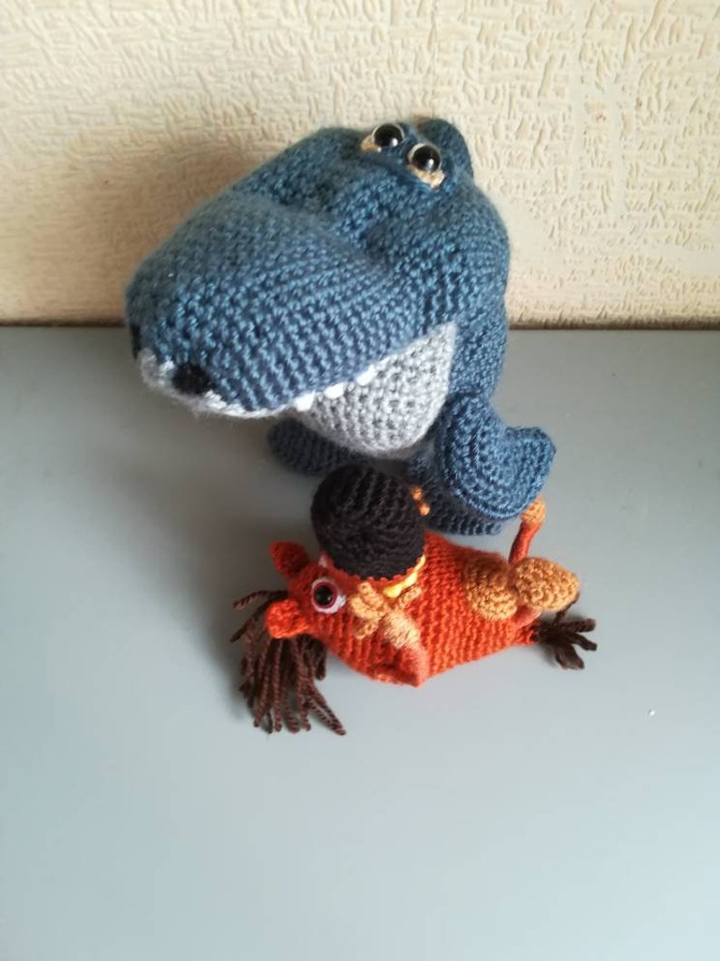 Sharko and Zig Crochet shark Hyena Funny toy set | Etsy
