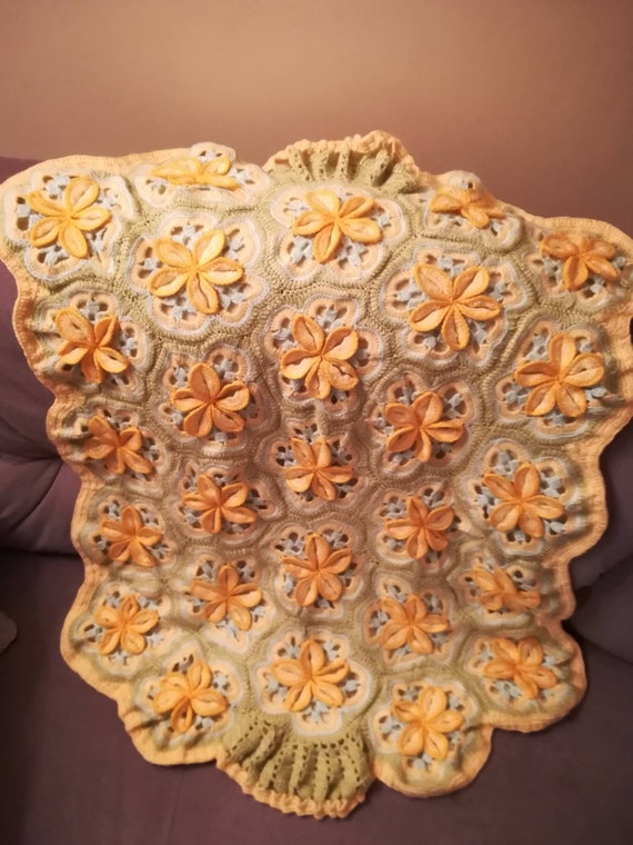 Fleurs 3d De Couverture Bebe Personnalise Nom Monogramme Etsy