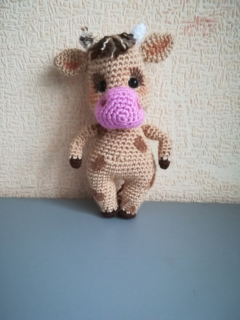 Crochet cow Bull toy New Year Symbol