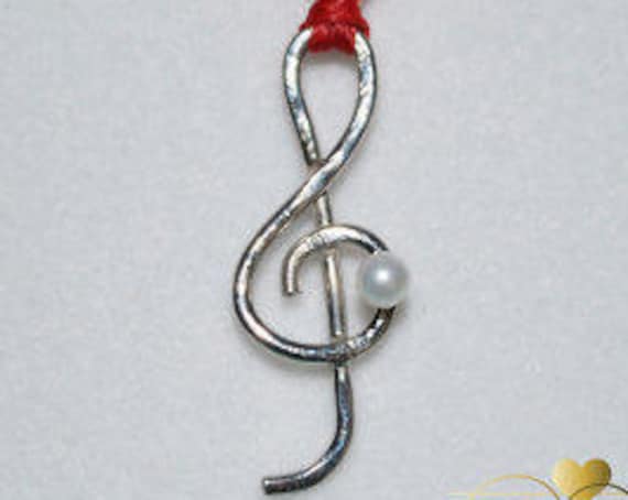 Necklace Music Clef Symbol Sterling Silver Gold plated Jewelry Best Gifts Ideas Rock you Birthday Love Violin Piano Musician Fine Greek Art