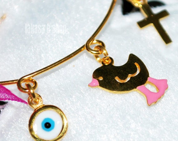 Pink Enamel Little Bird Baby Brooch Sterling Silver Gold Handmade Jewelry Cross Eye Shower Day Religious Baptism Newborn Baby It is a girl