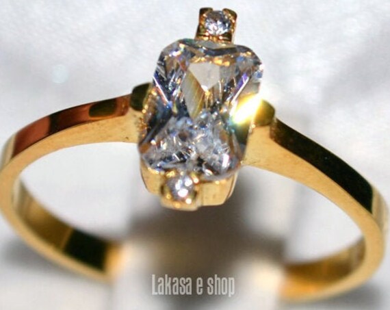 Crystal Zircon Solitaire Ring Silver 925 Gold-plated Jewelry Best Ideas Gifts Valentine Girlfriend Anniversary Woman Mother's Day Birthday