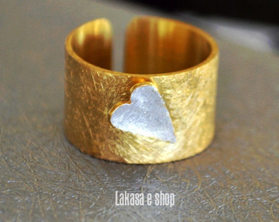 Heart Chevalier Ring Silver 925 Gold-plated Handmade Jewelry Love Valentine Day Best Gifts For Her Anniversary Birthday Girlfriend Woman