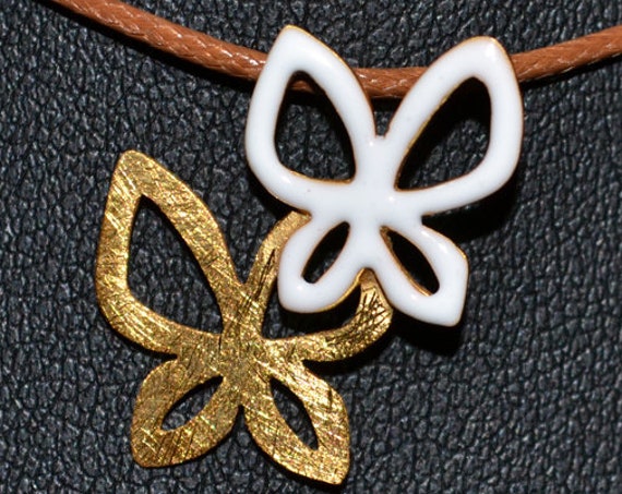Necklace Butterfly Enamel Silver 925 Gold-plated Handmade Jewelry Fine Greek Art Gift for Birthday Anniversary Mother Girlfriend Love