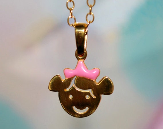 Enamel Princess Crown Baby Chain Necklace Sterling Silver Jewellery gift idea girl children baptism newborn happy shower day mother princesa