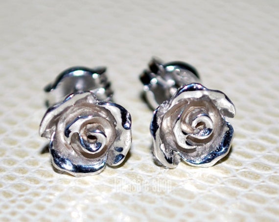 Roses for her Studs Earrings Silver 925 white Gold-plated Jewelry Mother's Day Gift