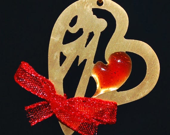 Heart Necklace Red Enamel Sterling Silver 925 Gold plated Handmade Jewelry Best Gift Idea Valentine Day Anniversary Woman Love Girlfriend