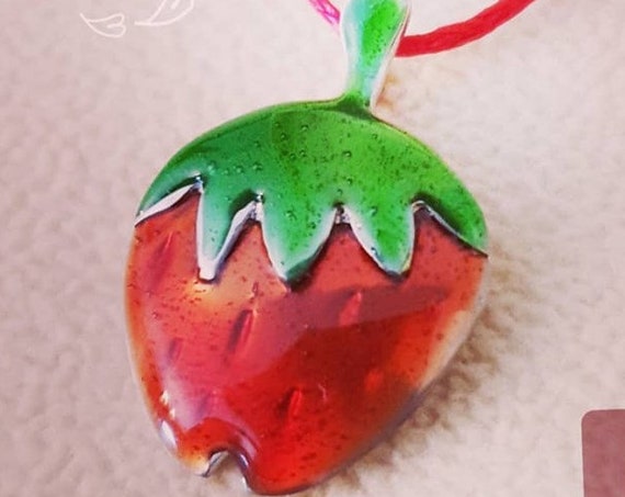 Enamel Strawberry Necklace Silver 925 white Gold-plated Handmade Jewelry Spring Summer Best Ideas Gifts Woman Girl Greek Art Lakasa Eshop