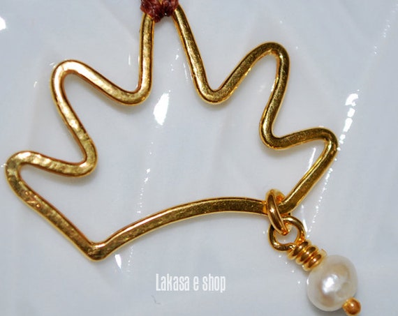 Crown Pearl Necklace Silver 925 Gold-plated Handmade Jewelry Best Ideas Gifts for her Woman Girlfriend Mother Birthday Anniversary Princess