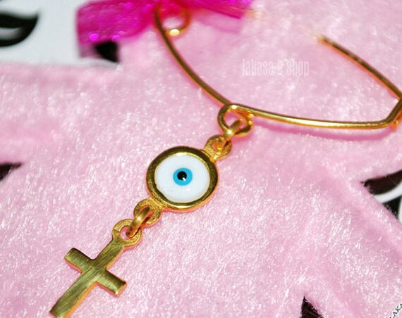BEST Price Cross Enamel Eye Baby Brooch Sterling Silver Handmade Kids Jewelry Mother Happy Shower Day Religious Baptism Newborn It is a Girl