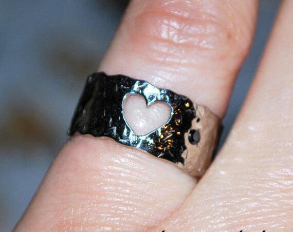 Heart Chevalier Ring Silver 925 white Gold-plated Rhinestone Crystal Zircon Handmade Jewelry Best Gift Idea for her Birthday Girl Woman Love