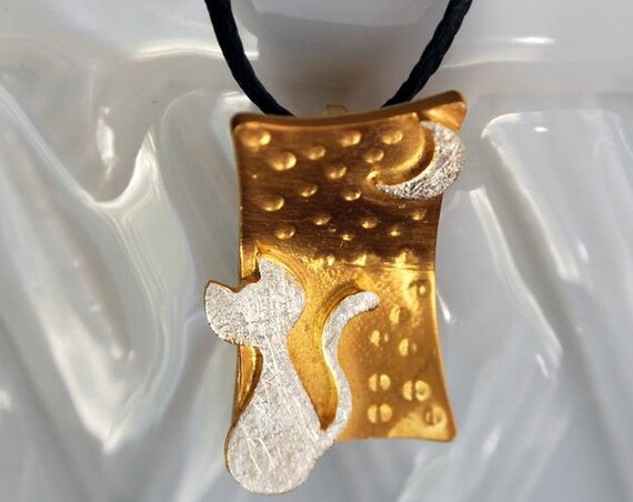 Necklace Cat Moon Sterling Silver 925 Gold-plated Jewelry Lakasa e-shop Best gift ideas for her birthday anniversary friendship catlovers