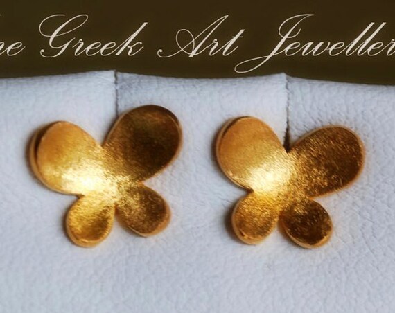 Butterfly Stud Earrings Sterling Silver Gold plated Jewelry gifts for her birthday best ideas anniversary mom woman gift girlfriend romantic