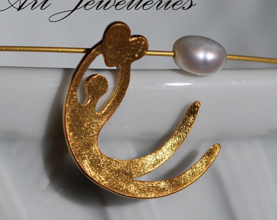 Follow your Heart Necklace Silver 925 Gold Plated Jewelry with Pearl Lakasa e-shop