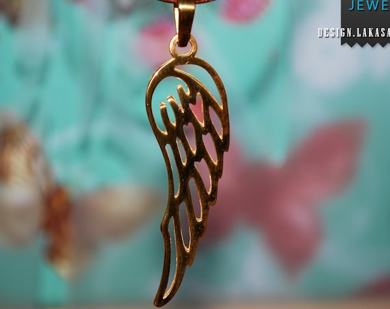 Wing Angel Sterling Silver Gold plated Pendant Jewelry Love Mother Children Name Day Woman Unisex Men Moda Hope Freedom Power BEST PRICE