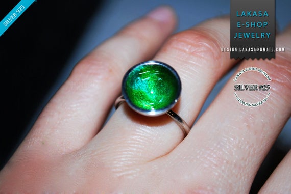 Ring Green Enamel Silver 925 Handmade Jewelry Best Gift Ideas for her Birthday Anniversary Greek Art Woman Summer Collection Moda Girlfirend