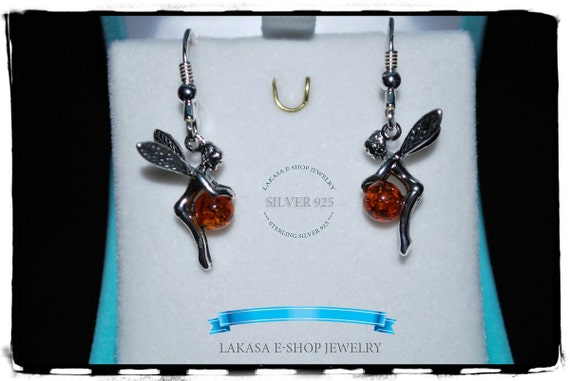 Fairy earrings amber sterling silver jewelry lakasaeshop moda fantasy dream best gifts ideas for her birthday christmas woman best price