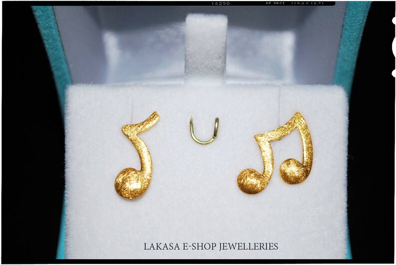 Music Notes Symbol Necklace Sterling Silver Gold Plated Etsy