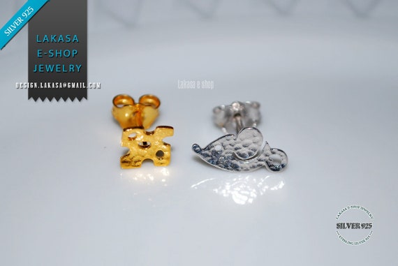 Mouse Chesse Studs Earrings Silver 925 Gold-plated Handmade Jewelry Cute Girl Best Ideas Gifts For Her Birthday Girlfriend Woman Moda Funny