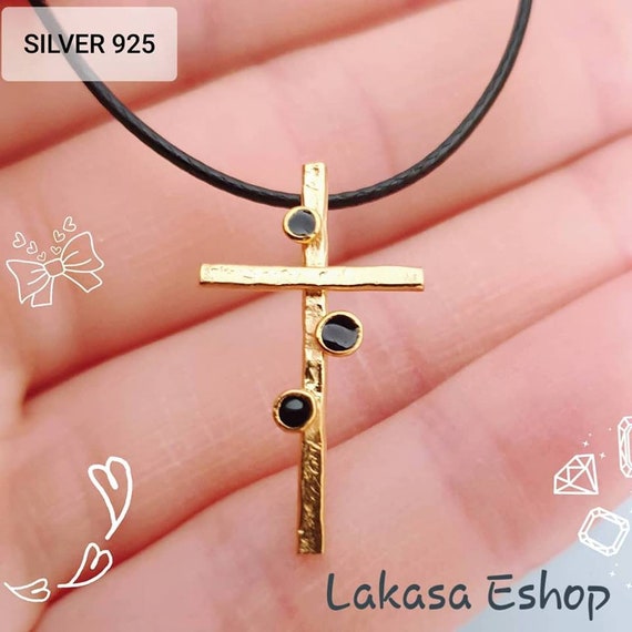 Necklace Enamel Cross Silver 925 Gold-plated Handmade Religious Jewelry Best Ideas Gifts Woman Moda Anniversary Birthday Lakasa Eshop